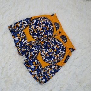 African print shorts